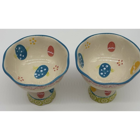 Temptations Easter Egg Hunt‎ Parfait Pedestal Bowls Two Replacements - Picture 2 of 7